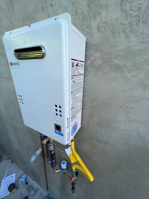 Tankless water heater installation for Creekside homes